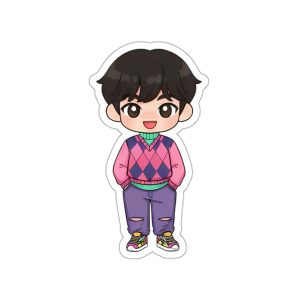 Cute K-Pop Character Stickers, Kawaii Laptop Decor, Gift for Friends, Kids Stickers, Journal Bomb, Aesthetic Stationery