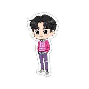 Cute K-Pop Character Die-Cut Stickers, Kawaii Laptop Decor, Fun Gifts for Kids, Trendy Accessories, Ideal for Journals, Water Bottles